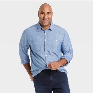 Goodfellow & Co Men's Big & Tall Denim Shirt Size 5XL Long Sleeve Button Down